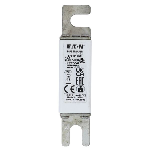 Fuse-link, high speed, 16 A, AC 690 V, DIN 000, 21 x 40 x 100 mm, gR, DIN, IEC, single indicator image 20