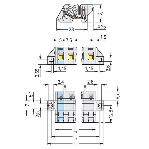 1-conductor female connector, angled CAGE CLAMP® 2.5 mm² light gray image 4