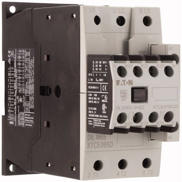 Contactor, 380 V 400 V 30 kW, 2 N/O, 2 NC, RDC 24: 24 - 27 V DC, DC operation, Screw terminals image 4