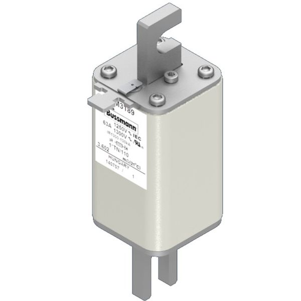 Fuse-link, high speed, 63 A, AC 1250 V, compact size 1, 45 x 58 x 138 mm, aR, DIN, IEC, type T indicator image 3