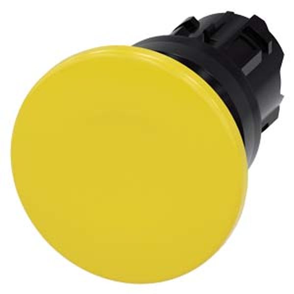 Mushroom pushbutton, 22 mm, round, plastic, yellow, 40 mm, momentary 3SU1000-1BD30-0AA0-Z X90 image 1