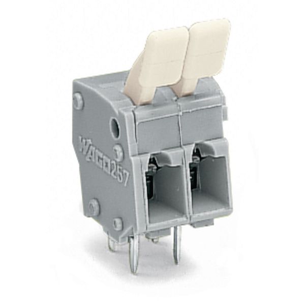 PCB terminal block finger-operated levers 2.5 mm² gray image 1