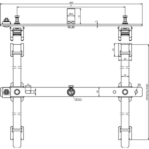 Holder double w. tensioning strap StSt f. ridge a. hip tiles w. socket image 2