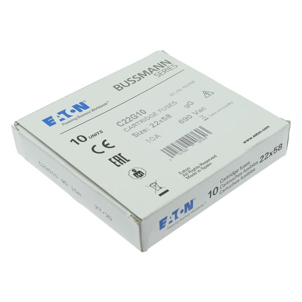 Fuse-link, LV, 10 A, AC 690 V, 22 x 58 mm, gL/gG, IEC image 14