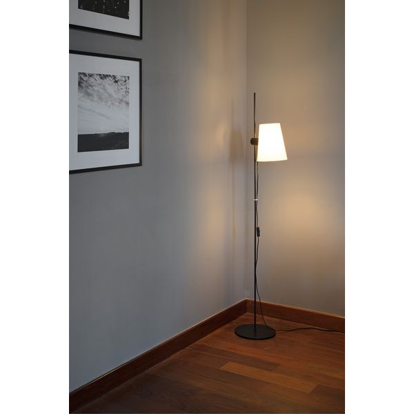 LUPE BLACK FLOOR LAMP BEIGE LAMPSHADE image 2