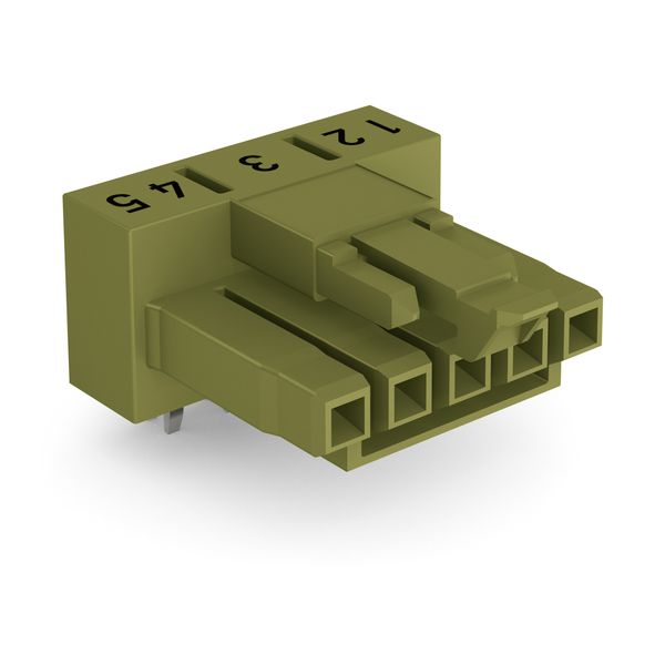 Socket for PCBs angled 5-pole light green image 1