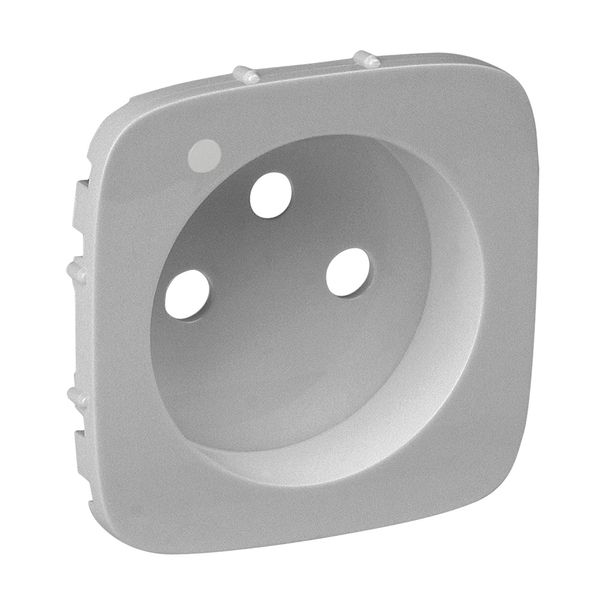 Cover plate Valena Allure - 2P+E socket - with indicator - French standard - alu image 1