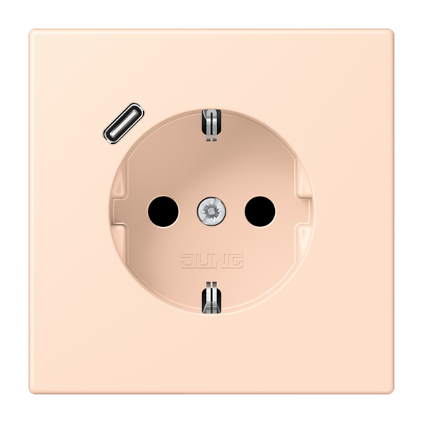 SCHUKO socket with USB type C LC32091 LC1520-18C228 image 1