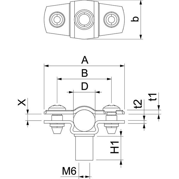 ASG 732 10 A2 Distance saddle with threaded connection M6 8-10mm image 2