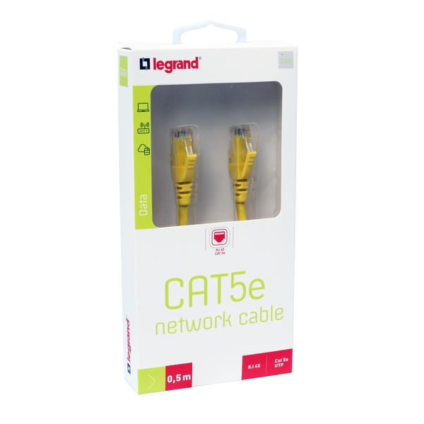 Patch cord RJ45 category 5e U/UTP PVC yellow 0.5 meter image 2