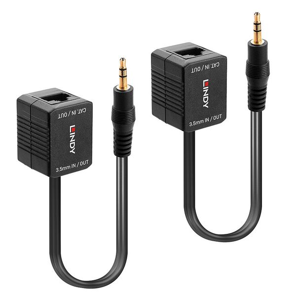 500m Cat.6 3.5mm Analogue Audio Extender Extend 3.5mm stereo audio up to 500m over network cable image 1