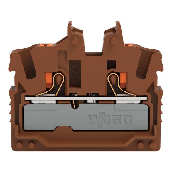 2252-321/000-014 2-conductor miniature through terminal block; with push-button; 2.5 mm² image 1