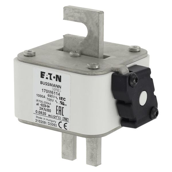 Fuse-link, high speed, 1000 A, AC 690 V, size 3, 74 x 92 x 111 mm, aR, IEC, single indicator image 5