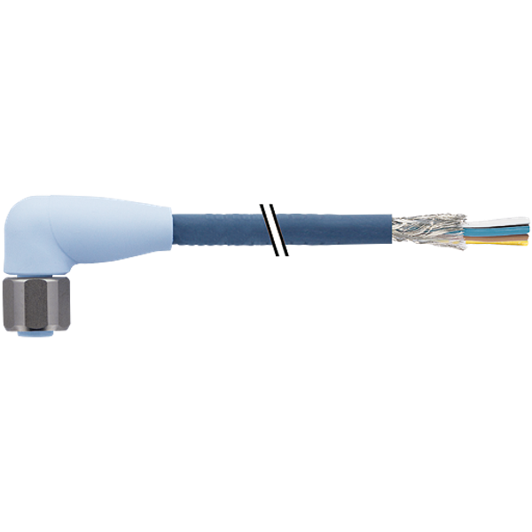 M12 fem. 90° A with cable F&B Pro TPE-S 8x0.25 bu UL rob+dragch 3m image 1