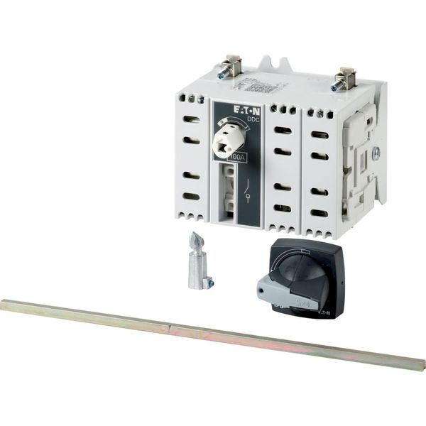 DC switch disconnector, 100 A, 2 pole, 2 N/O, 2 N/C, with grey knob, rear mounting image 4