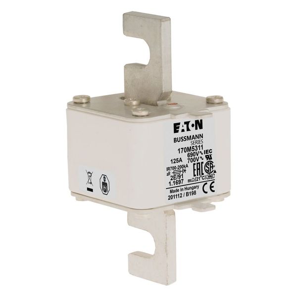 Fuse-link, high speed, 550 A, AC 690 V, size 2, 61 x 61 x 126 mm, aR, IEC, single indicator image 6