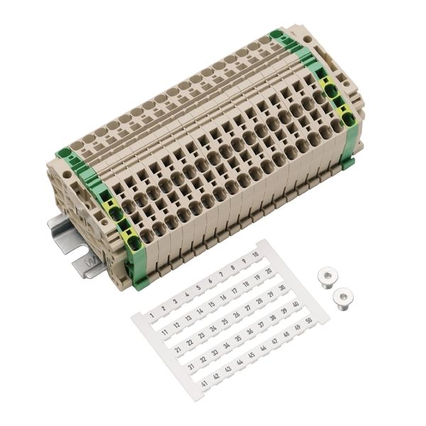 Single- and multi-pole terminal strip, Tension-clamp connection, 4 mm² image 1