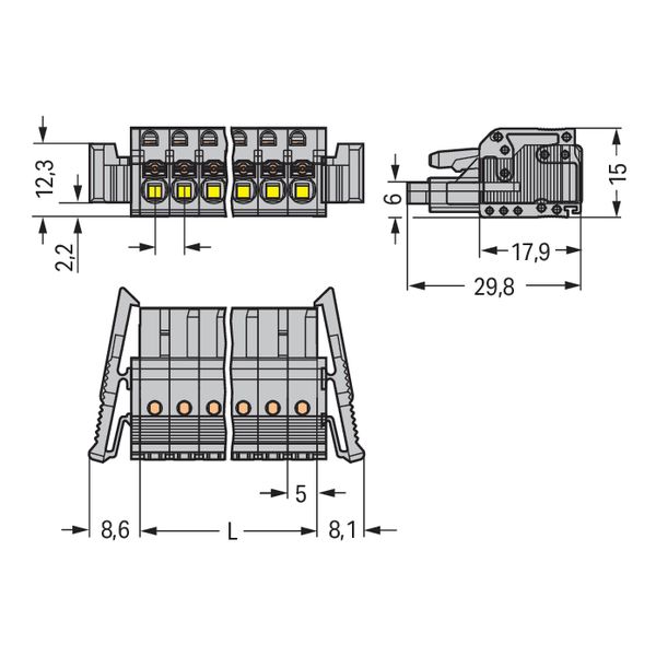 2231-104/037-000 1-conductor female connector; push-button; Push-in CAGE CLAMP® image 5