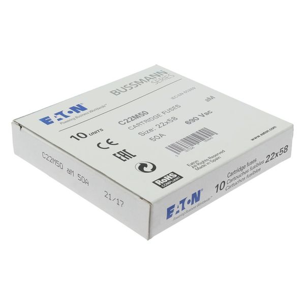 Fuse-link, LV, 50 A, AC 690 V, 22 x 58 mm, aM, IEC image 13