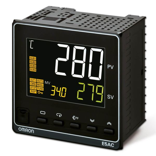 Temp. controller, PRO,1/4 DIN (96x96mm),2x0/4-20mA curr. OUT,4 AUX,EVT image 1