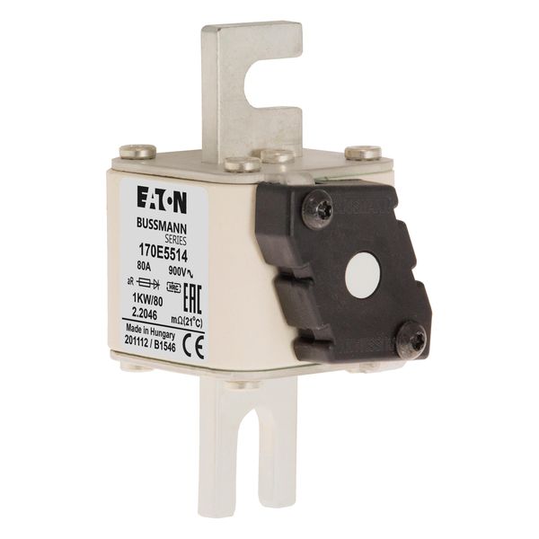 Fuse-link, high speed, 80 A, AC 900 V, DIN 1, 51 x 69 x 109 mm, aR, DIN, IEC, single indicator image 4