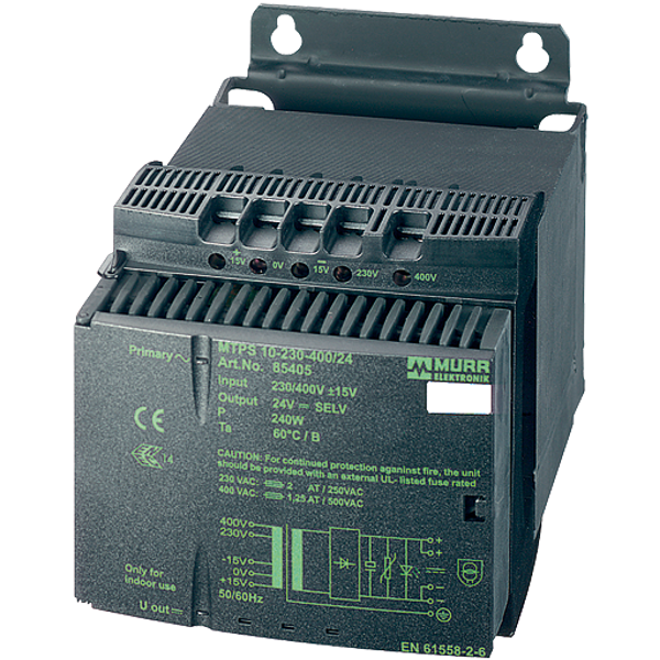 MTPS POWER SUPPLY 1/2-PHASE, SMOOTHED IN: 230/400+/-15VAC OUT: :24V/6A image 1