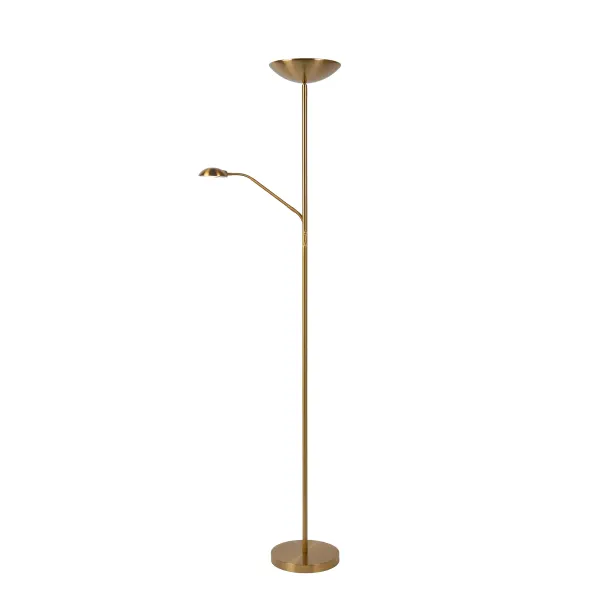 Lucide ZENITH - Floor reading lamp - LED Dim. - 3000K - Matt Gold / Brass image 1