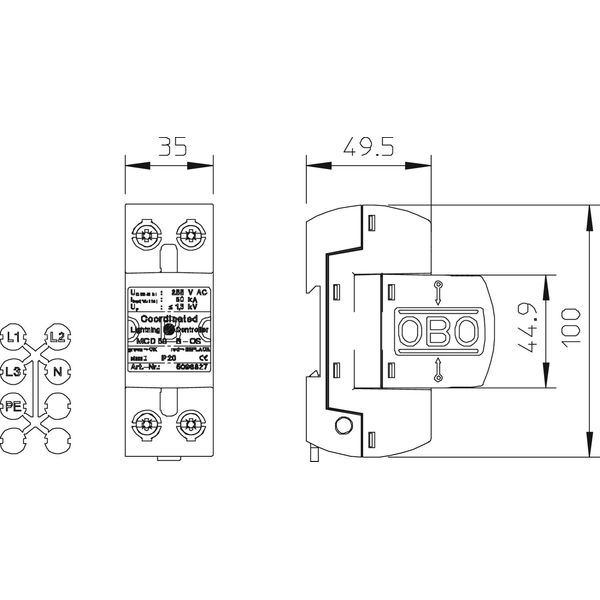 MCD 50-B-OS-320 CoordinatedLightningController with function display 320V image 2