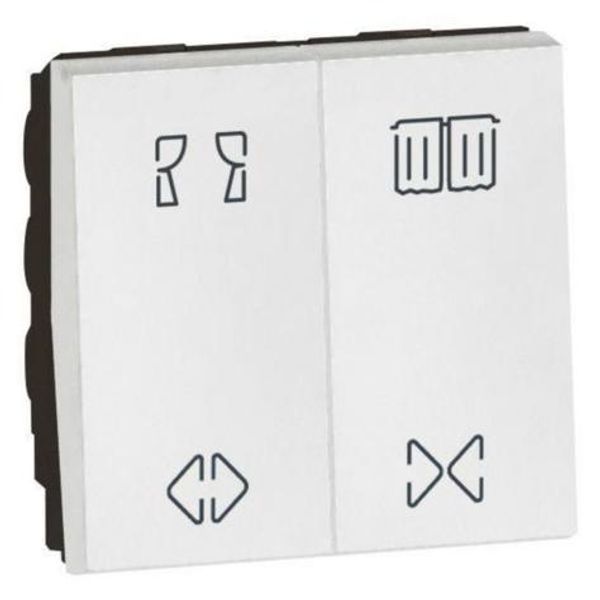 Arteor™ - Double switch for curtain control - 10 A - 2 modules - White image 1