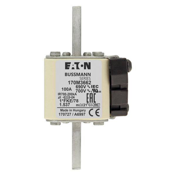 Fuse-link, high speed, 100 A, AC 690 V, compact size 1, 45 x 59 x 110 mm, aR, IEC, UL image 8