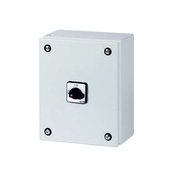 T3, 32 A, surface mounting, 4 contact unit(s), 90 °, maintained, 0-1, in steel enclosure, Design number 15682 image 3