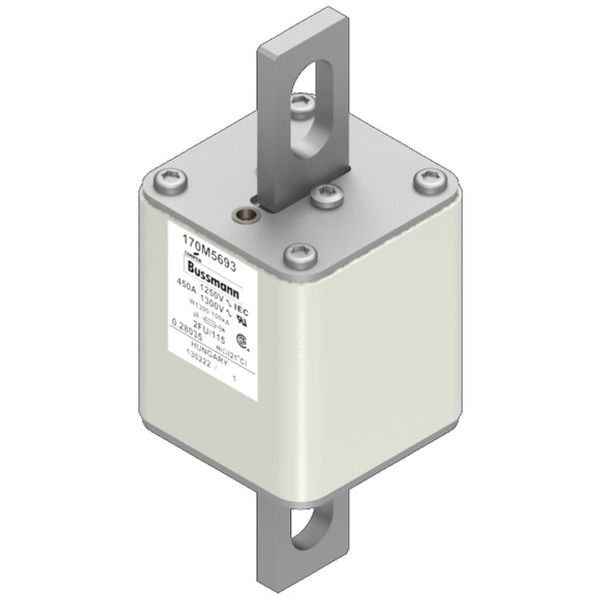 Fuse-link, high speed, 500 A, AC 1250 V, size 2, 61 x 77 x 160 mm, aR, IEC, UL image 2