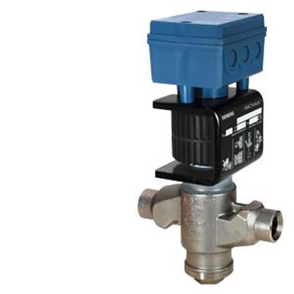 MVS661.25-1.0N - 2-port refrigerant valve, solder connection, PN 63, DN25, kvs 1.0, AC/DC 24 V, DC 0/2...10 V / 0/4...20 mA image 1