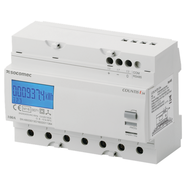 Active-energy meter COUNTIS E34 100A dual tariff with RS485 MODBUS com image 2