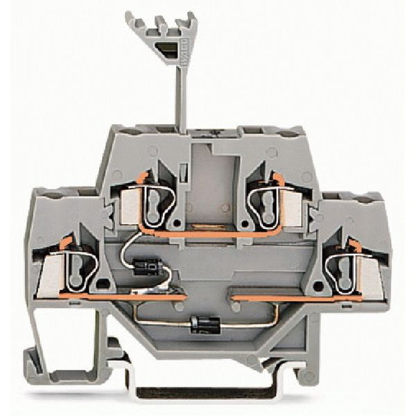 Component terminal block double-deck with 2 diodes 1N4007 gray image 1