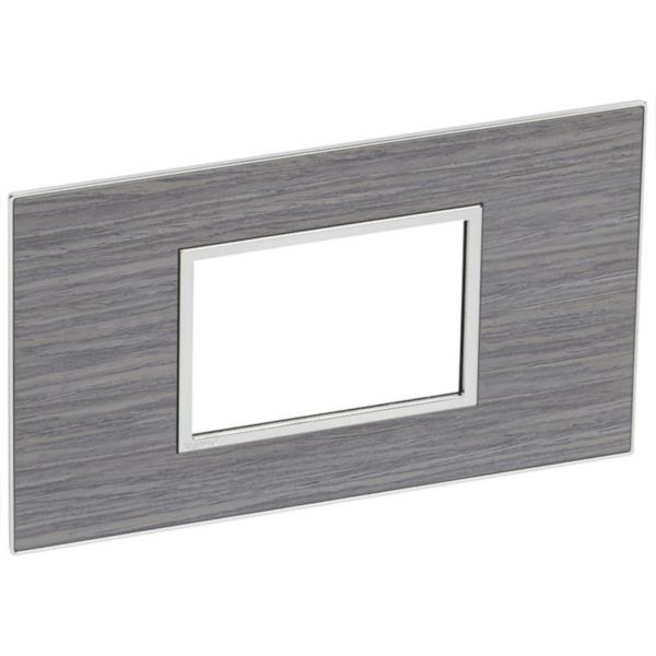 Arteor Surround Plate Shaver Socket/3 Module Square Grey Oak image 1