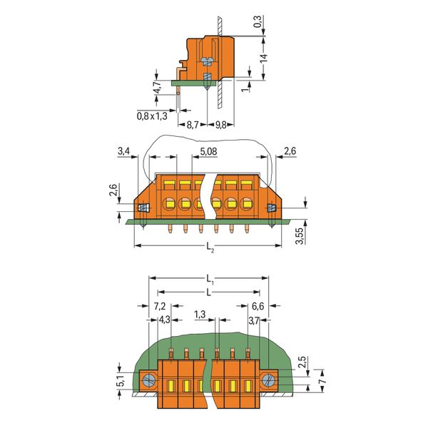 PCB terminal block 2.5 mm² Pin spacing 5.08 mm orange image 2