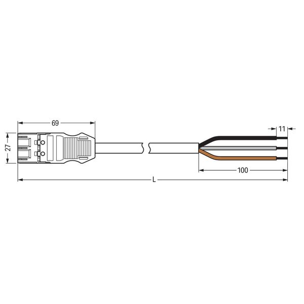 pre-assembled connecting cable Eca Plug/open-ended brown image 3