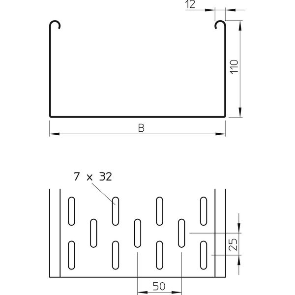 MKS 130 FS Cable tray MKS perforated with connector 110x300x3000 image 2