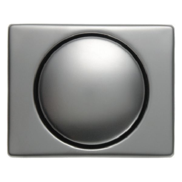 Centrd. met knop voor draai- dimmer/potmeter, berker Arsys, edelstaal image 1