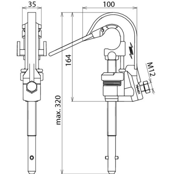 Phase screw clamp D 4-30mm T-pin shaft connec. elem. PK1 16-70mm² w. c image 2