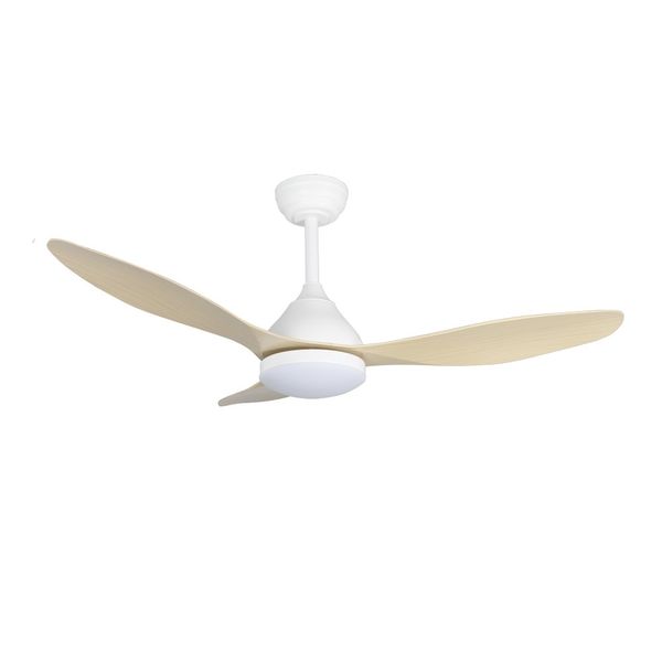 Stel Dimmable LED DC Ceiling Fan CCT White+Wood image 1