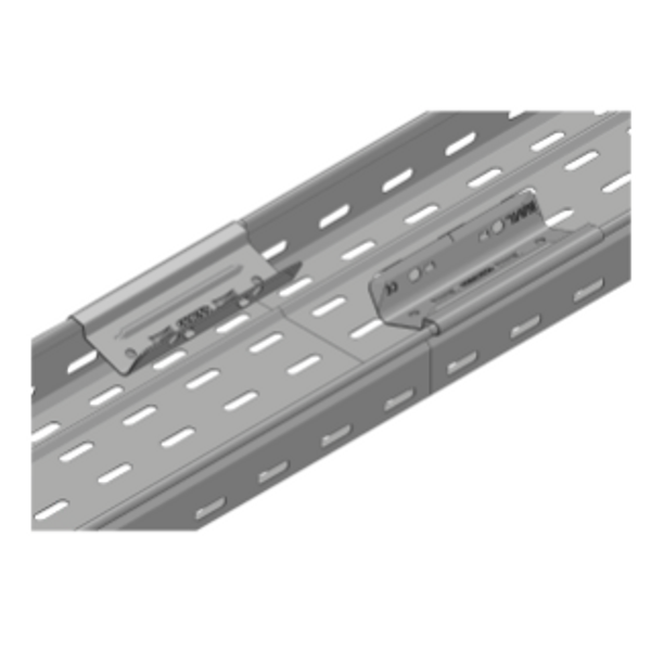 CABLE TRAY WITH TRANSVERSE RIBBING IN GALVANISED STEEL - BRN50 - PREASSEMBLED - WIDTH 305MM - FINISHING HDG image 1
