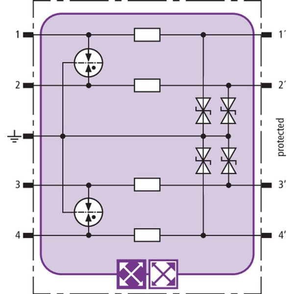 Combined arrester module for 4 single lines BLITZDUCTOR XT with LifeCh image 3