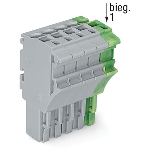 1-conductor female connector Push-in CAGE CLAMP® 4 mm² gray, green-yel image 3