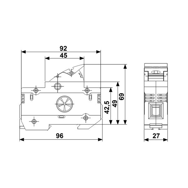 Holder for cylindrical fuse links 50A, 1-polig, 690V image 3