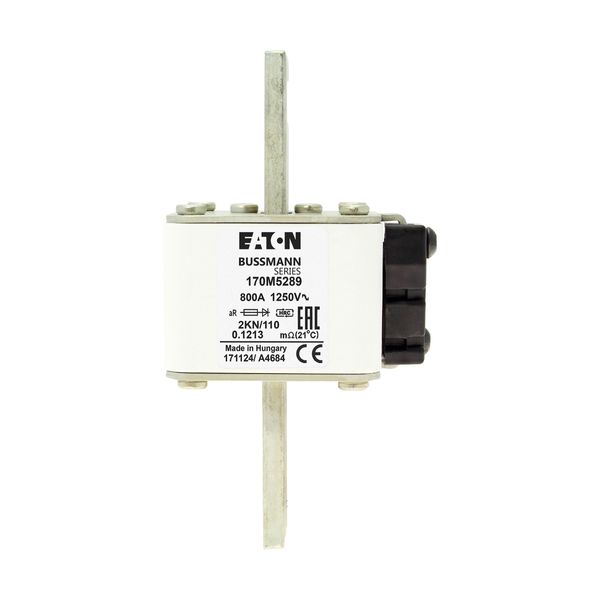 Fuse-link, high speed, 800 A, AC 1250 V, size 2, 61 x 77 x 138 mm, aR, IEC, single indicator image 22