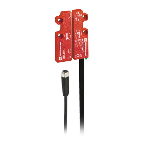 Coded magnetic switch, Telemecanique Safety switches XCS, XCSDMC, 1 NC + 1 NO, staggered, M8 0.15 m image 1