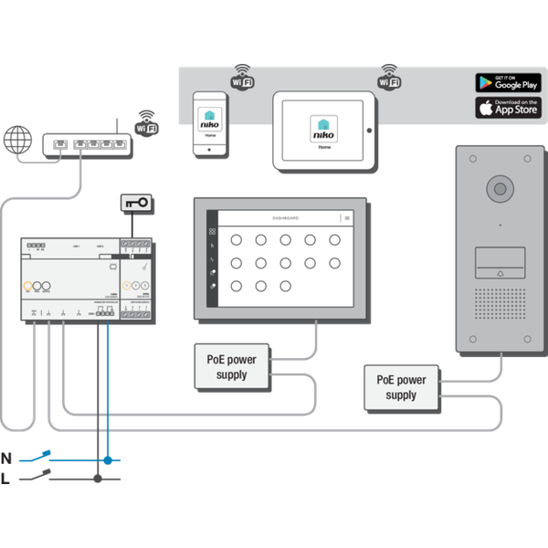 External video unit for Niko Home Control, with 2 illuminated touch bu image 3