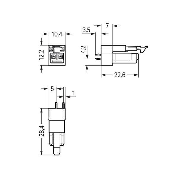 Socket for PCBs straight 2-pole black image 5